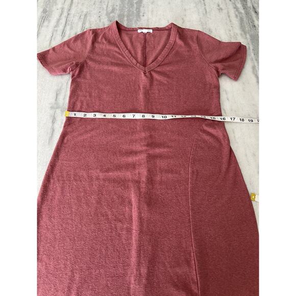 Socialite Clay Pink Knit Casual Dress Size Small Midi Tee Shirt Bodycon Pullover - Picture 8 of 11